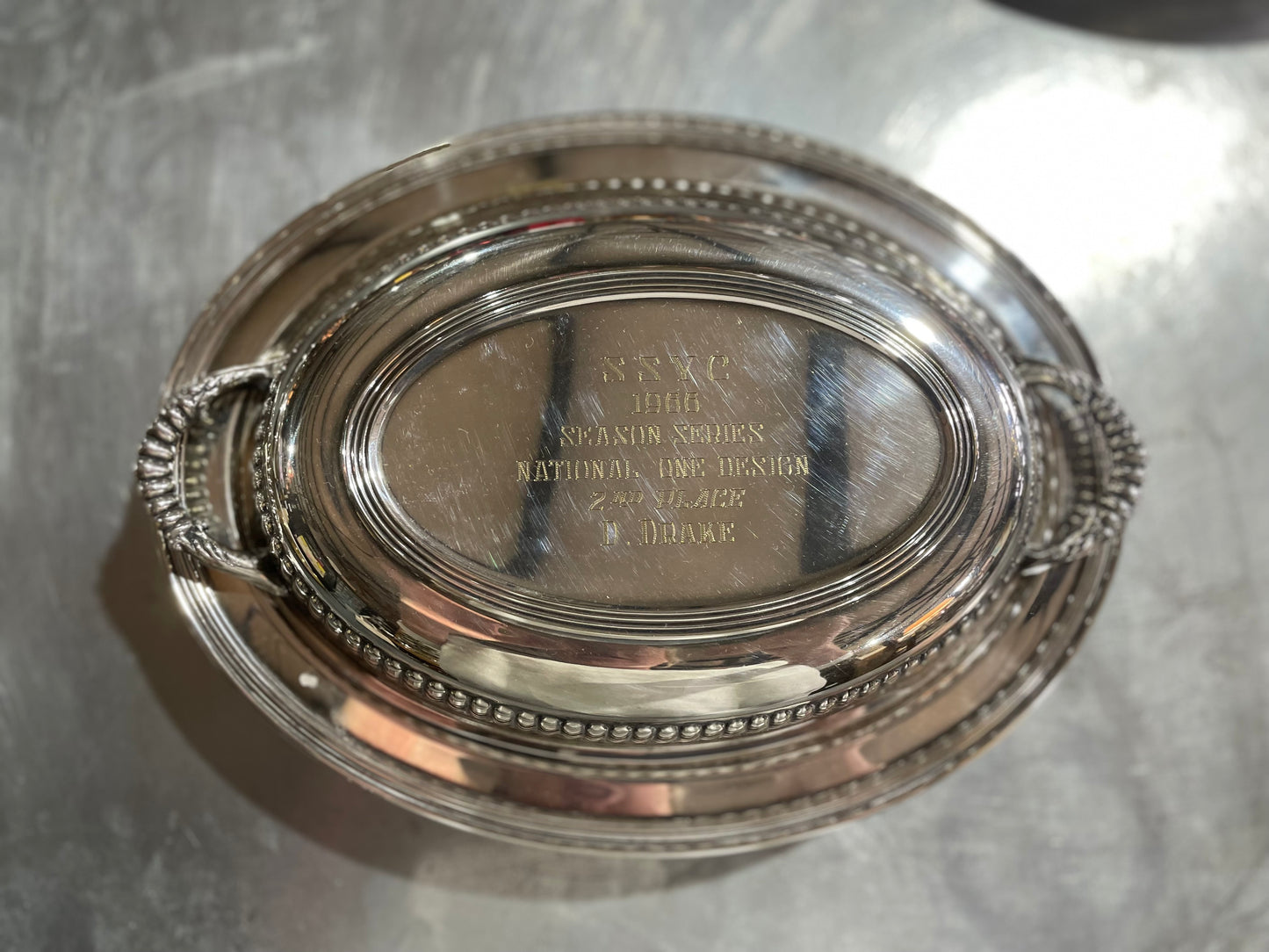 1966 Sailing Trophy Handled Chafing Dish