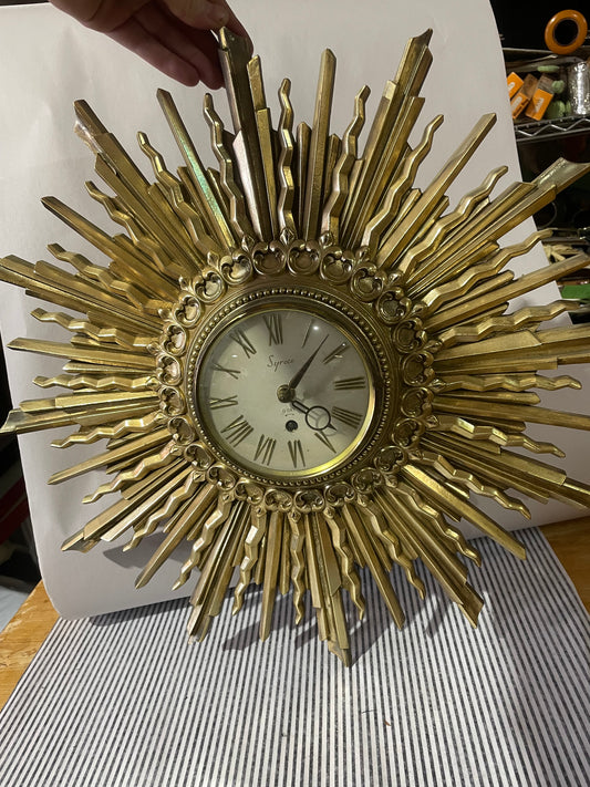 1960s Sunburst Wall Clock