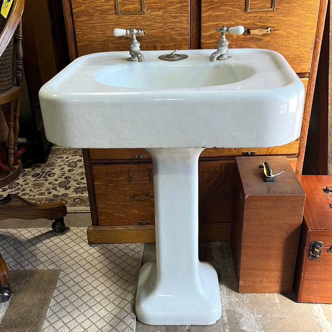 30" Porcelain Sink, Victorian Antique