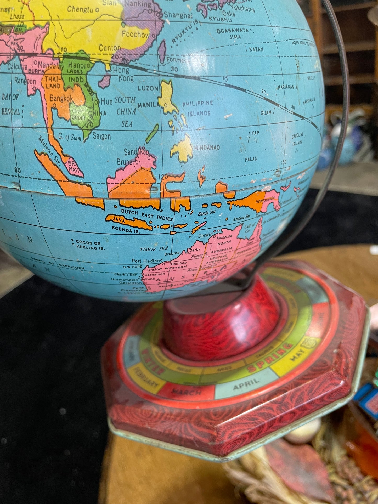 1950s Tin Zodiac Globe