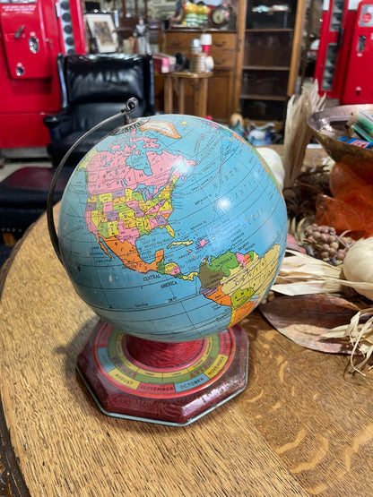 1950s Tin Zodiac Globe