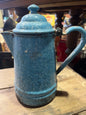 Blue enamelware coffee pot