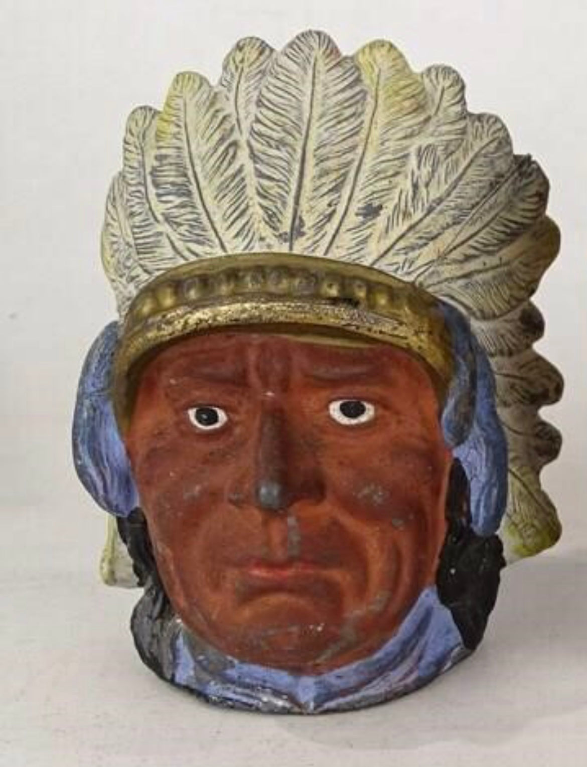 1890s Heyde Spelter Chief Squaw Still Bank