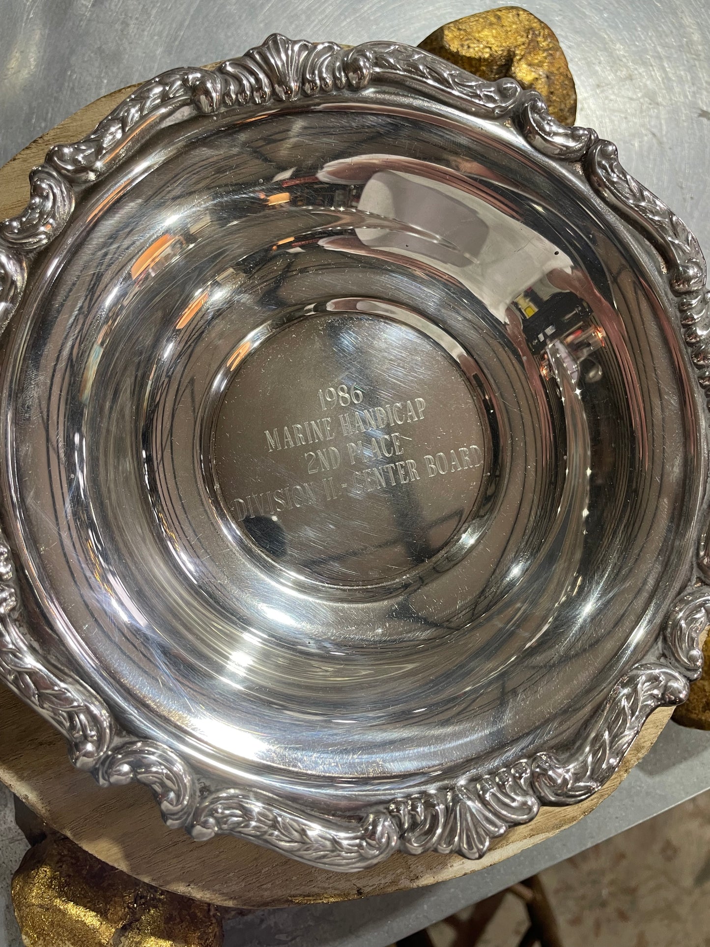 1986 Sailing Trophy Pedestal Bowl