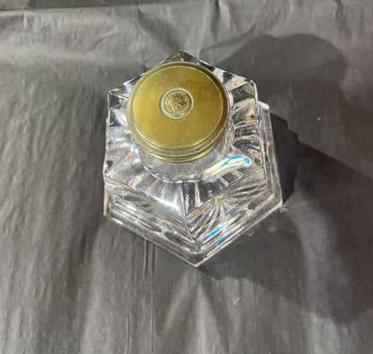 Antique British Cut Glass Inkwell