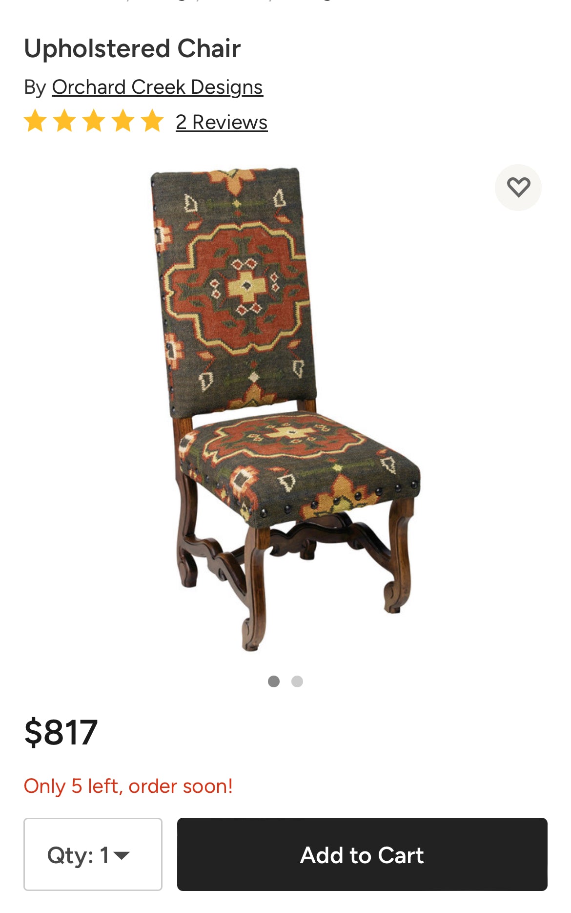 Kilim Dining/Accent Chair