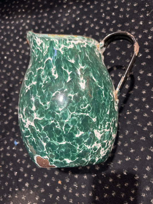 Green enamel pitcher