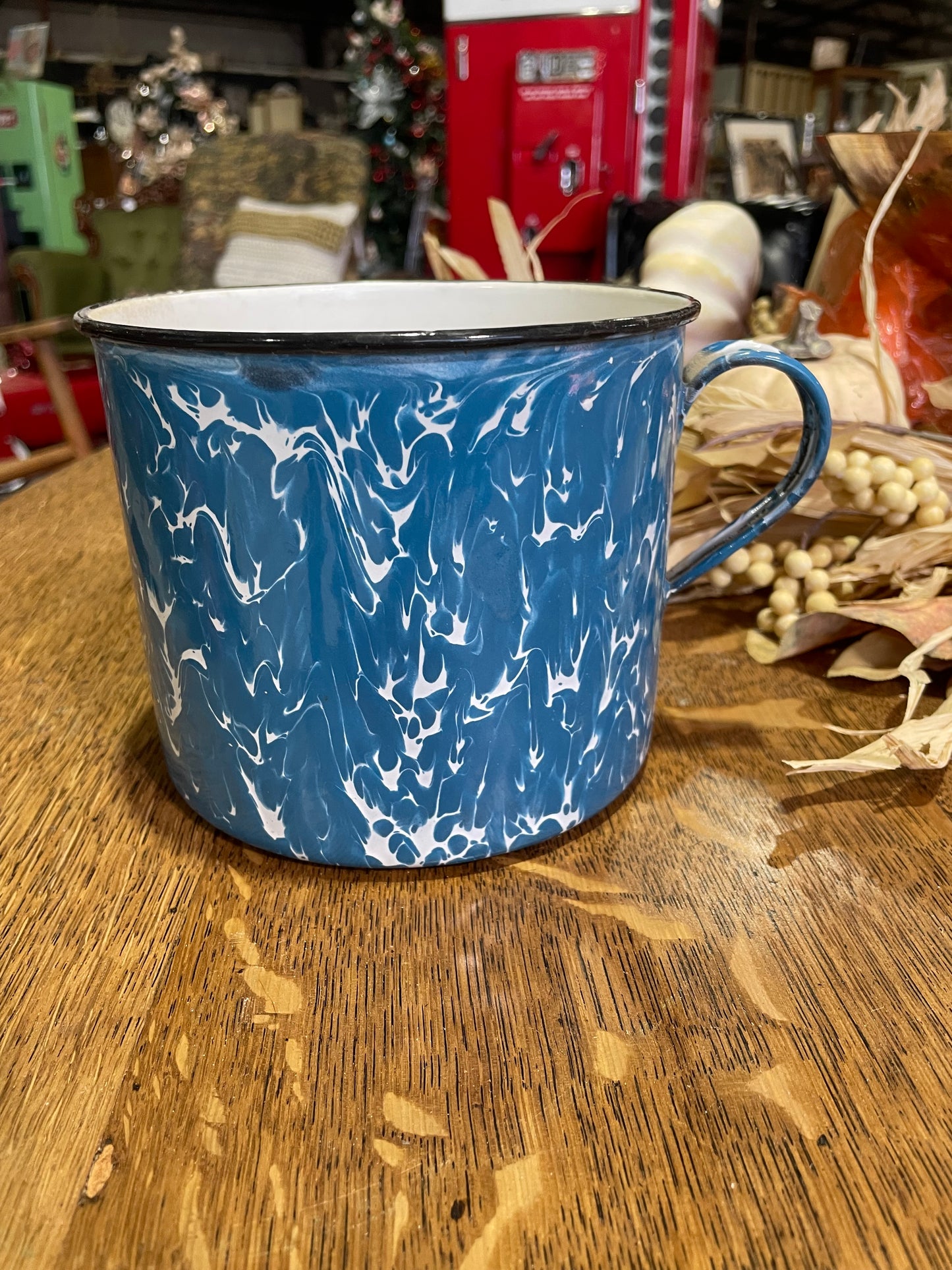 XL Blue Graniteware Cup