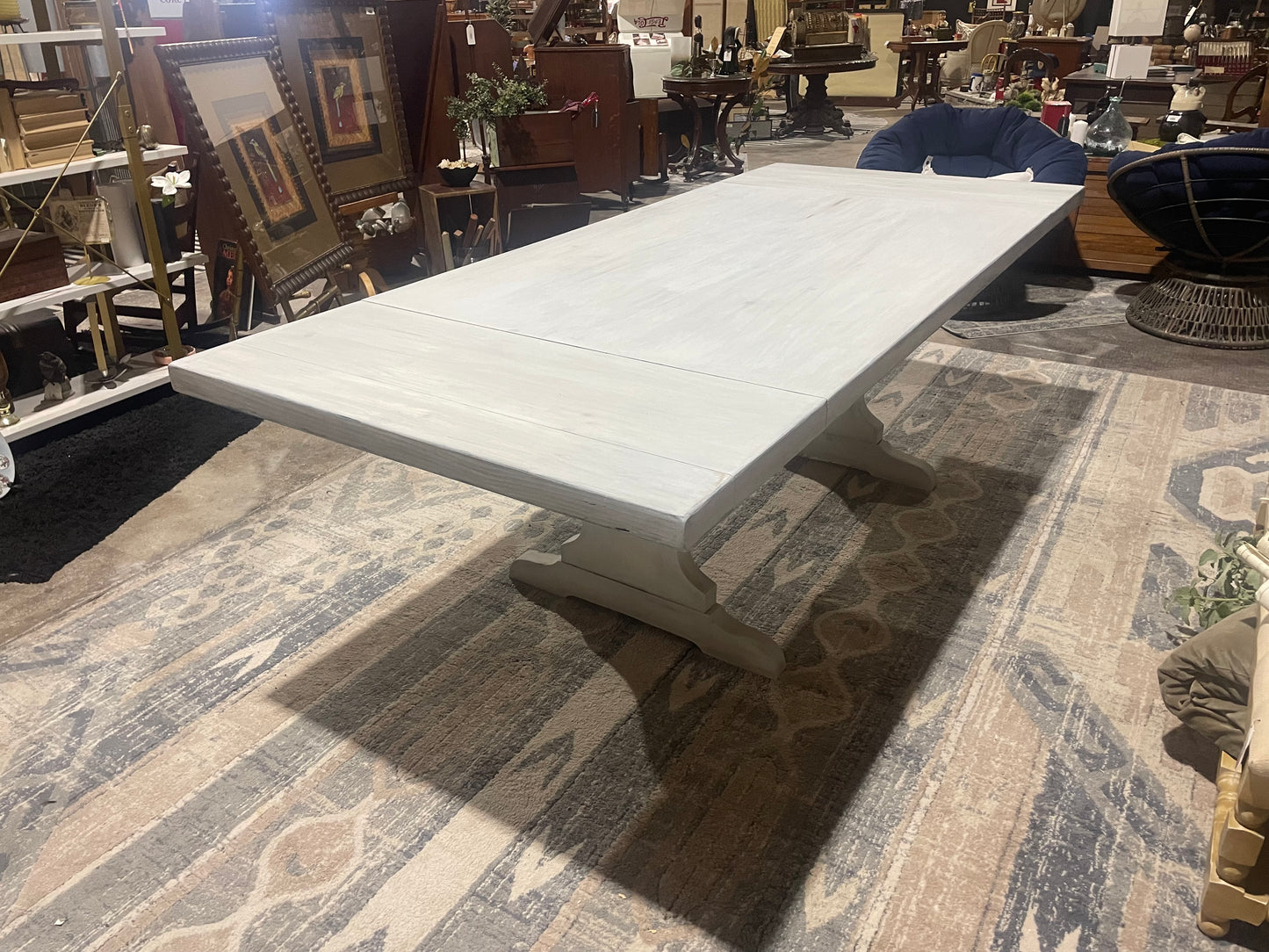 Weathered White Farmhouse Table