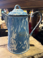 Blue enamelware coffee pot