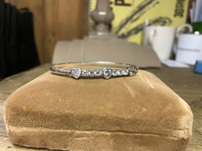 Australian Sterling & White Stone Bangle