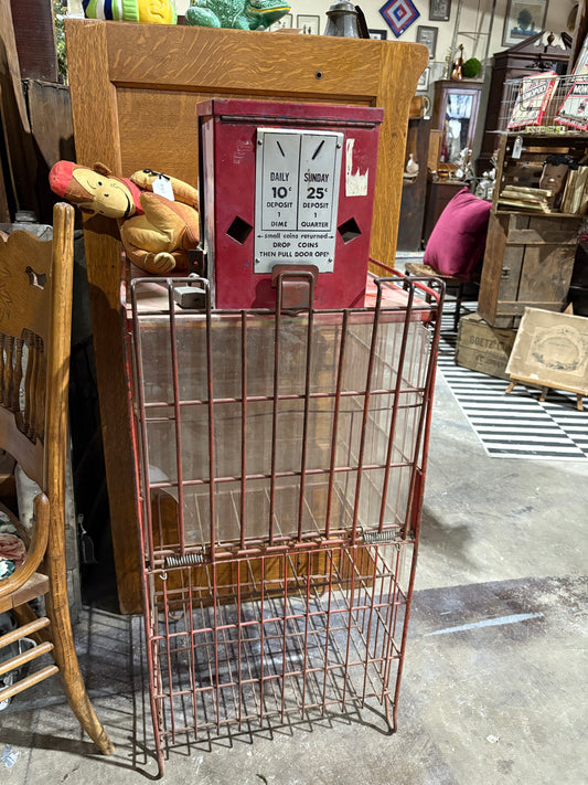 Vintage Metal Newspaper Stand