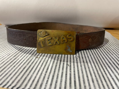 Vintage Leather Belt & Buckle