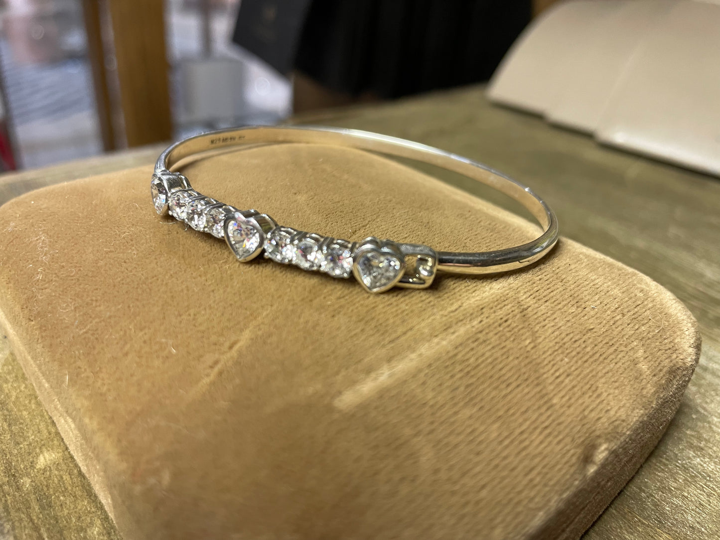 Australian Sterling & White Stone Bangle