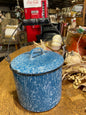 Blue Lidded Graniteware Bucket