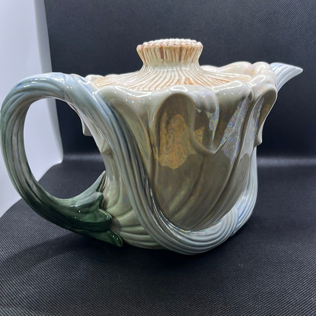 Fitz and Floyd Art Nouveau Teapot w Lid - Creamer and Sugar Bowl