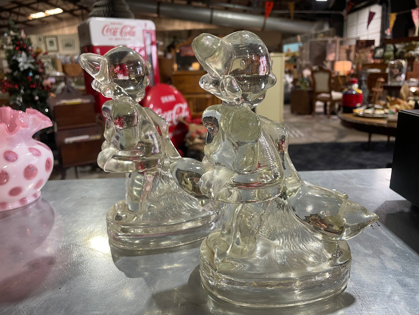 Glass Girl Goose Pair