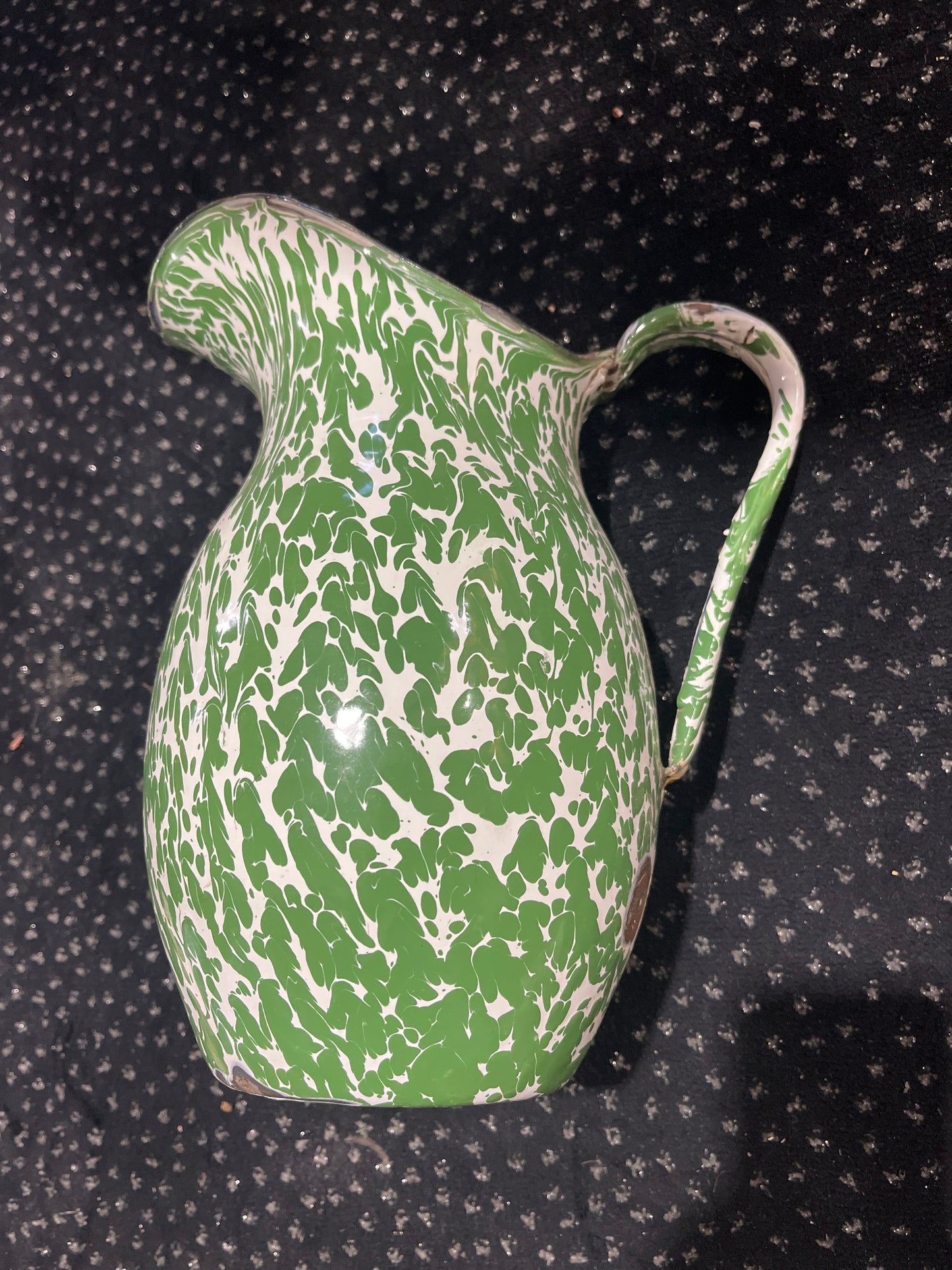 Green enamel pitcher