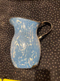 Blue enamel pitcher