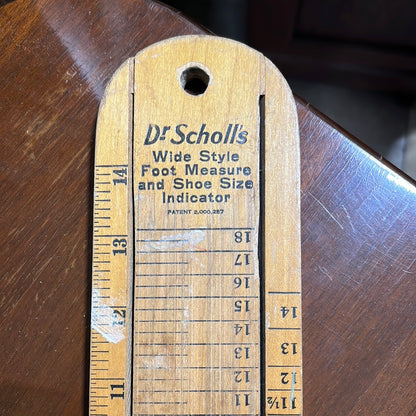 1930s Dr. Scholl's Wooden Measure