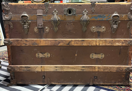 Wooden Antique Steamer Trunk