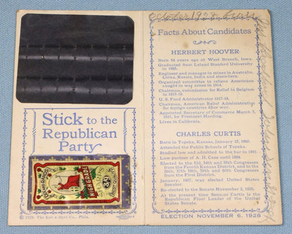 1928 Herbert Hoover Campaign Needle Book