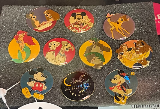 1993 Disney 10th Anniversary Pin Set