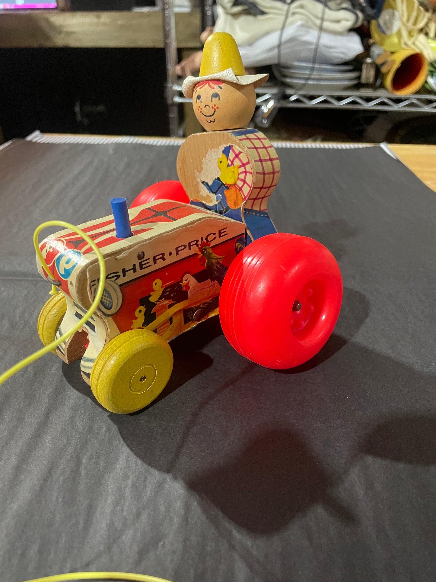 1961 Farmer Pull Toy, Fisher Price