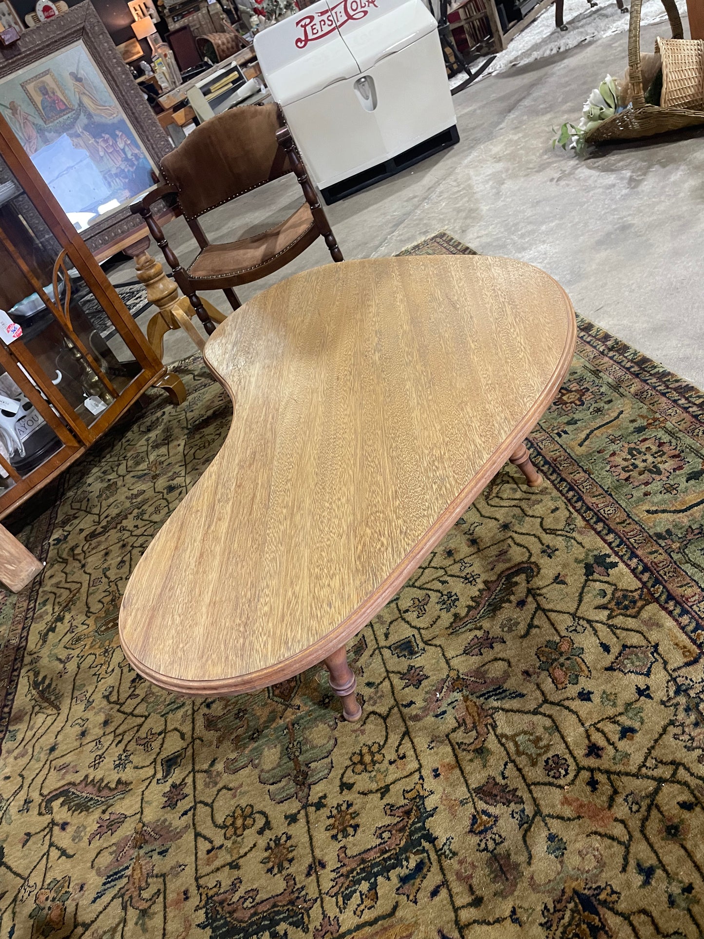 MCM Wooden Coffee Table, Kidney Shaped