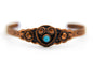 Copper and Turquoise Heart Cuff Bracelet