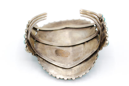 Sterling Silver and Turquoise Cluster Cuff Bracelet