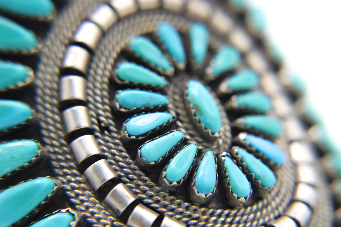 Sterling Silver and Turquoise Cluster Cuff Bracelet