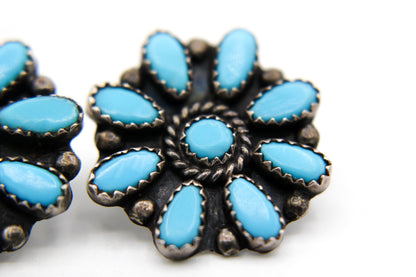 Sterling Silver and Turquoise Cluster Earrings