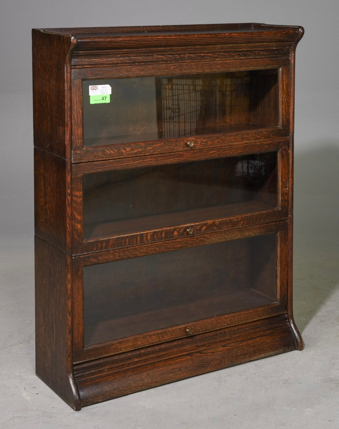 1920s British Oak Barrister Bookcase