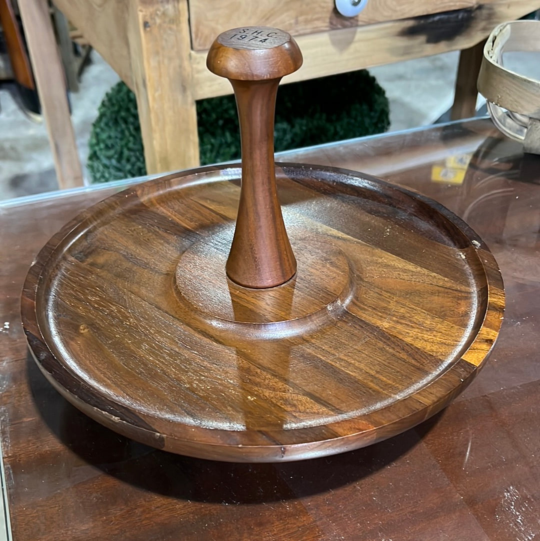 Vintage Walnut Lazy Susan