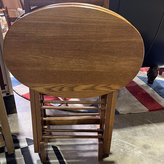 Set of Vintage Wooden TV Trays