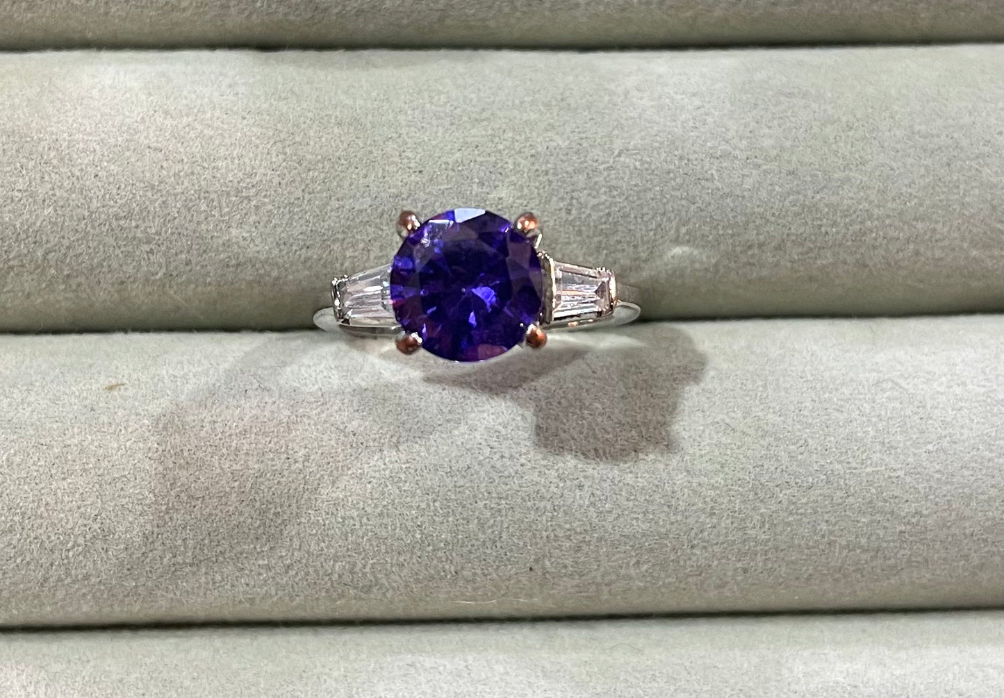 Vintage Purple Stone & Silver Ring