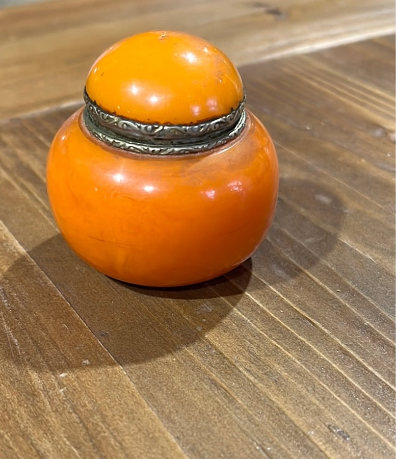 Vintage Bakelite & Silver Lidded Bottle