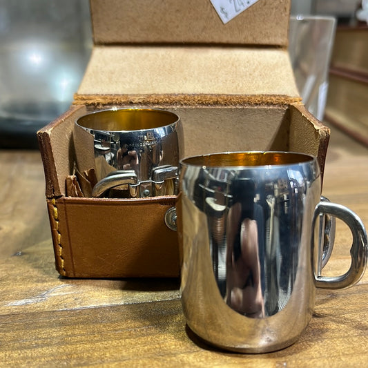 Leather Boxed German Silver Shotglasses