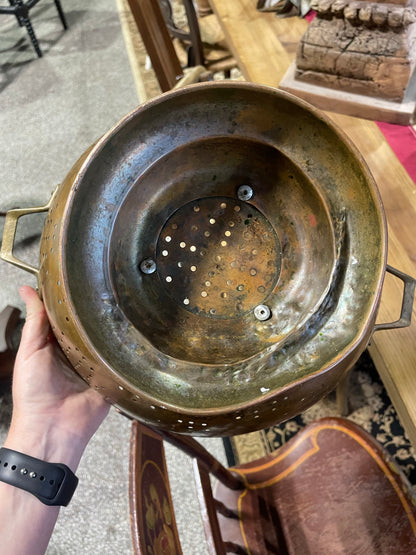 Large Vintage Copper Colander