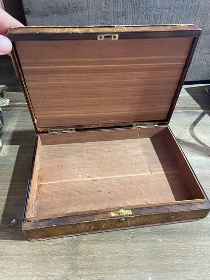 Early 1900s Leather & Wood Box