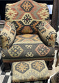 Kilim Rug Club Chair & Stool