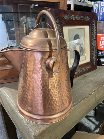 Large Vintage Hammered Copper Kettle