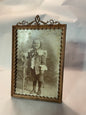 Antique Metal Frame & Picture