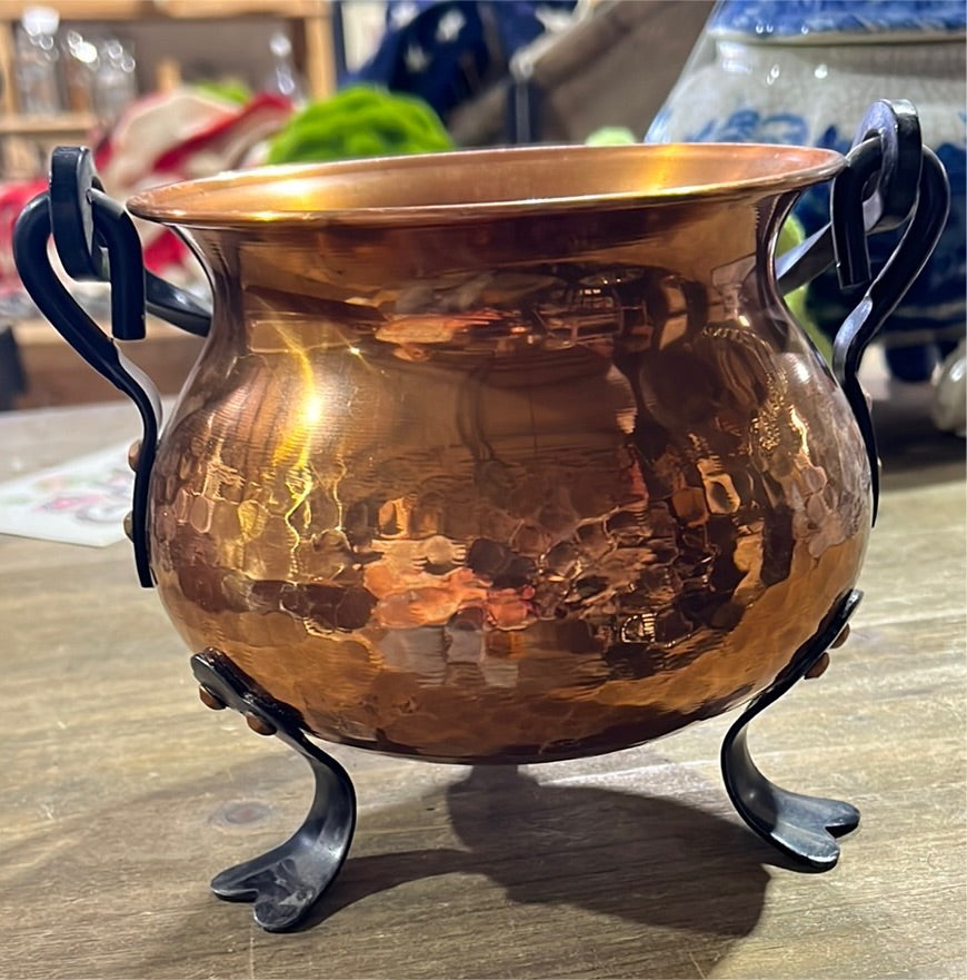 Vintage Hand Hammered Copper Pot