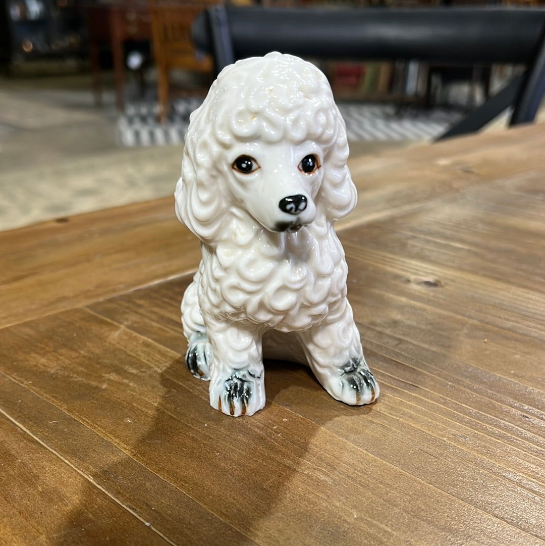 Vintage White Poodle, Bone China