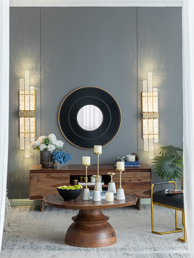 Iron Noir Carved Mirror