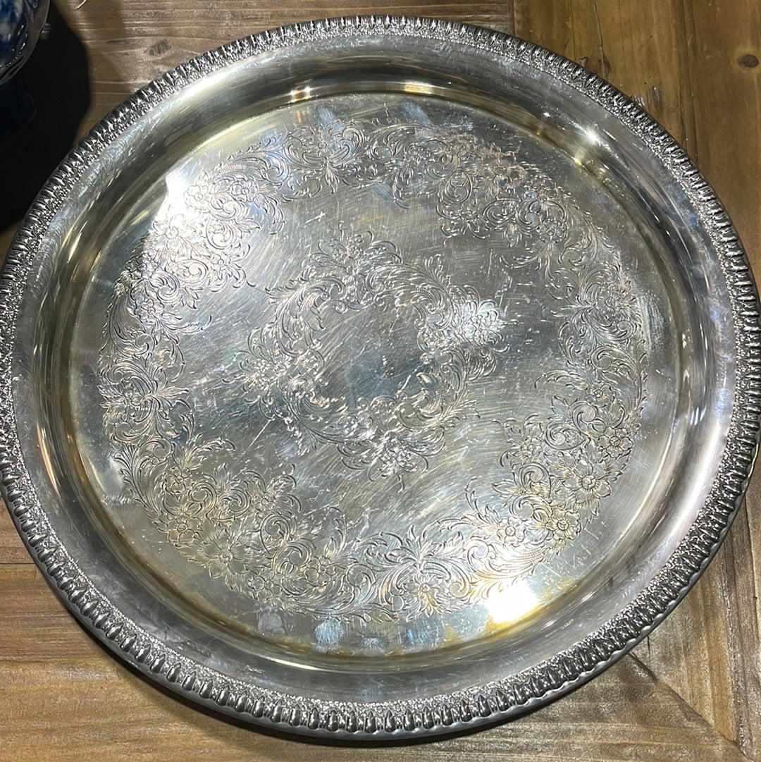 Vintage Silver 12" Serving Tray