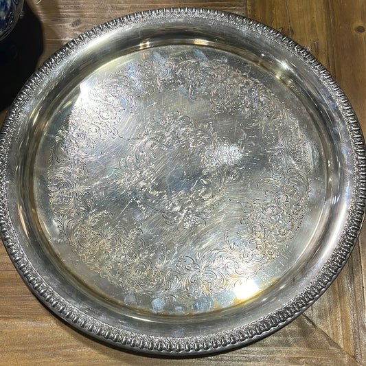 Vintage Silver 12" Serving Tray