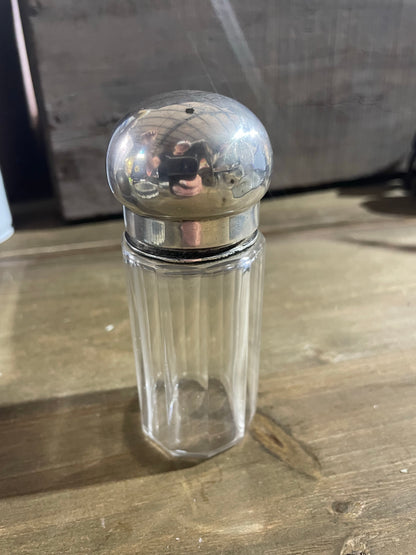 Antique Sterling Silver Glass Bottle